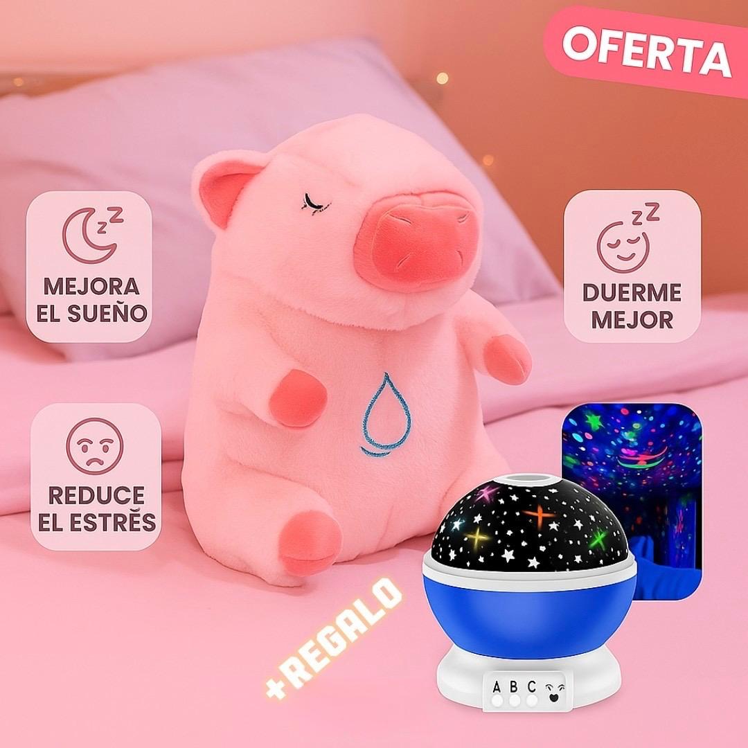 Peluche Capibara que respira + proyector de estrellas de REGALO🎁