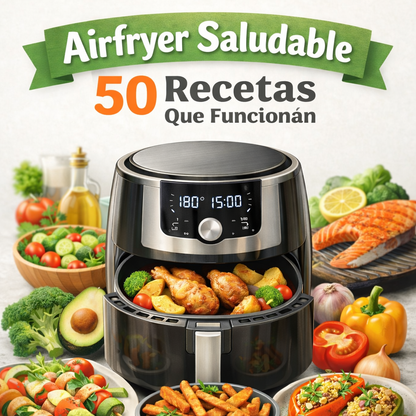 Ebook - 50 Recetas Saludables para Cocinar en tu Airfryer🥑