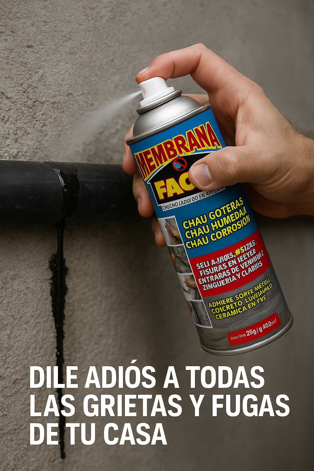 Caucho sellador en aerosol- ¡Decile adiós a esas filtraciones difíciles de llegar!